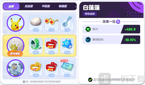 宝可梦大集结白蓬蓬持有物选择指南